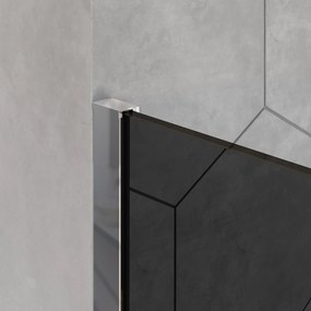 Ścianka prysznicowa Walk-In EX101Graues Glas - 10 mm - Wandprofil Chrom - Breite wählbar
