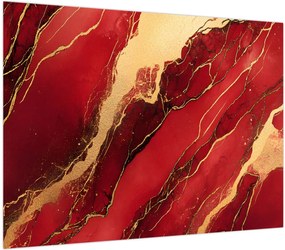 Obraz - Czerwono-złoty marmur (70x50 cm)