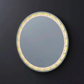 Okrągły wyświetlacz dotykowy LED "Mosaic" z satynową i kolorową wkładką cm 80x80h