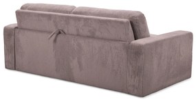 Szaroróżowa sztruksowa rozkładana sofa 195 cm Nona – Makamii