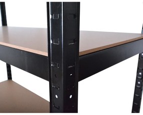 Czarny metalowy regał do garażu 120x180 cm – Rojaplast