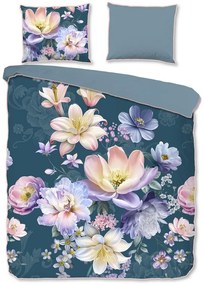 Niebieska pościel dwuosobowa z satyny bawełnianej 200x220 cm Mirery – Descanso