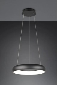 Lampa wisząca LED ze ściemniaczem w kolorze matowej czerni z metalowym kloszem ø 46 cm Cardona – Trio
