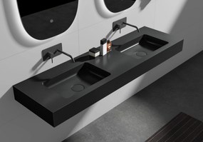 Podwójna umywalka ścienna BA8016 z odlewu mineralnego