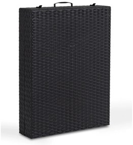 Fotel Ogrodowy Leżak LUIZJANA Technorattan Czarny/Szary