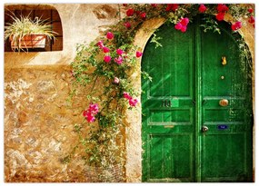 Obraz na szkle starych drzwi (70x50 cm)