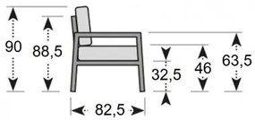 PRATO EXPERT LOUNGE - aluminiowy zestaw ogrodowy 3+1+1