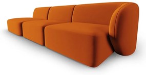 Aksamitna sofa prawostronna w kolorze terakoty 311 cm Paolo – Milo Casa