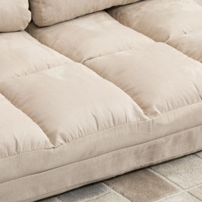 HOMCOM Sofa i Łóżko 2 w 1, Regulowane Oparcie, 102 x 73 x 60 cm, Beżowa