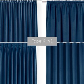 Niebieska aksamitna zasłona częściowo zaciemniająca (dimout) 265x225 cm Velto – Filumi