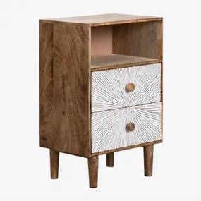 Prostokątny Stolik Nocny 35x30 Cm Z Drewna Mango Kaobany Drewno Mango - Sklum