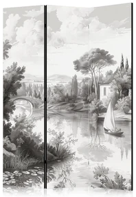 Parawan dwustronny Pejzaże 135x172 cm 3-częściowy szary ARTGEIST B