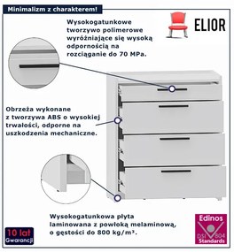Biała duża komoda z 4 szufladami - S8-P69