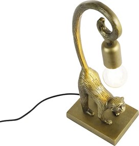 Stylowa lampa stołowa mosiądz - Animal Monkey Hale