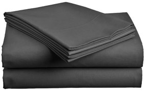 PrzytulneMieszkanie.pl Bawełniane prześcieradło Standard ciemnoszare 140x240 cm