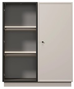 Witryna Lorini do salonu 100 cm - kaszmir / czarny uchwyt