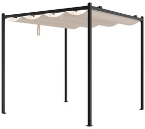 Wolnostojąca pergola stalowa z rozsuwanym dachem - 5,3 m² - czarna - MAZARA