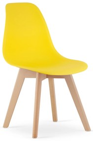 Żółte krzesło KITO z bukowymi nogami