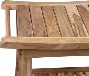 Taboret łazienkowy z drewna tekowego z półką 47x33x56 cm