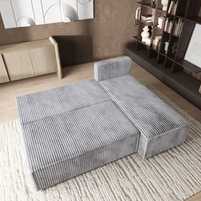 Masseno Narożnik BRISO z funkcją spania i pojemnikiem na pościel Narozniki L, Rozkładana sofa - Jasnoszary, TILIA 86