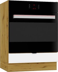 Szafka kuchenna pod piekarnik biały + dąb artisan W6-F57