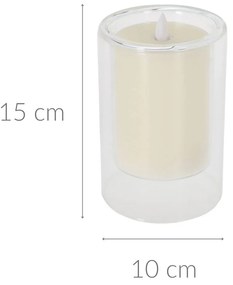 Świeca led w szkle, kolor kremowy