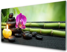 Szkło Dekoracyjne do Kuchni Chwila Wyciszenia: Bambus I Kwiat