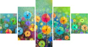 Obraz - Abstrakcyjne kwiaty (125x70 cm)