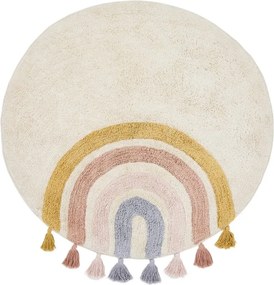 Bawełniany dywan dziecięcy odpowiedni do prania/tkany ręcznie w kolorze kości słoniowej ø100 cm Tadea – Kave Home