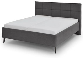 Antracytowe łóżko dwuosobowe ze schowkiem ze stelażem 200x200 cm Paulo – Meise Möbel