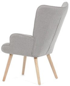 Fotel uszany Bouclé GREY2, szary