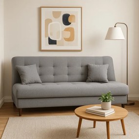 Sofa z Funkcją Spania NEPAL Wersalka Rozkładana Dwuosobowa Szara Nowoczesna do Salonu