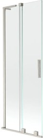 Mexen Velar L parawan nawannowy 2-skrzydłowy rozsuwany 70 x 150 cm, transparent, nikiel szczotkowany - 896-070-003-01-97