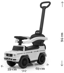Hulajnoga Milly Mally z prowadnicą Mercedes G350dbiała, 94 x 40 x 86,5 cm