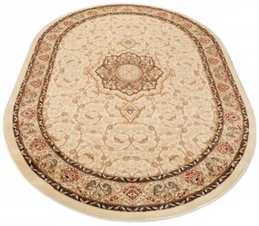 Kremowy owalny dywan w stylu P6-S84