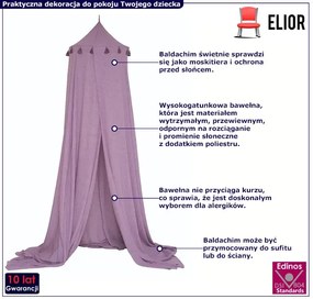 Lawendowy baldachim do pokoju dziecka G8-R29
