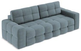 Niebieska rozkładana sofa z materiału bouclé 255 cm Milu – Makamii