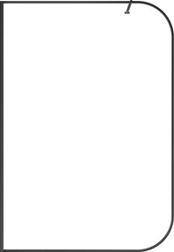 Ścianka prysznicowa zaokrąglona do kabiny walk-in - 140 x 200 cm - Czarny mat - DOUYANO