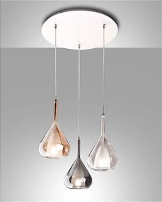 Lampa wisząca LED Lila z metalu i szkła borokrzemianowego 3481-47-297 Fabas Luce