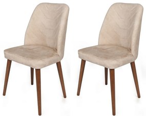Zestaw krzeseł do jadalni Dallas Beige and Walnut,2 szt.