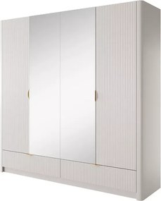 Zestaw sypialniany Dominica z łóżkiem 160x200, szafą, 2 szafkami nocnymi i komodą – elegancki komplet do nowoczesnej sypialni