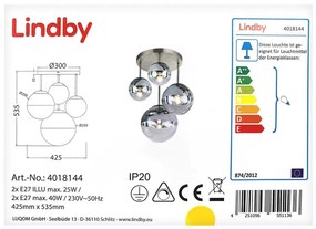 Lindby - Plafon RAVENA 2xE27/40W/230V + 2xE27/25W/230V