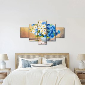 Malowany obraz wazonu z kwiatami (125x70 cm)