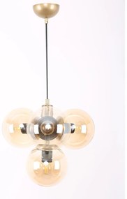 Lampa wisząca w żółto-złotym kolorze ze szklanym kloszem ø 15 cm Hector – Squid Lighting