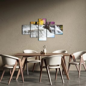 Obraz wodospadu Erawan w lesie (125x70 cm)