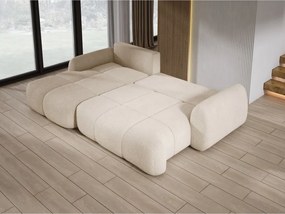 Narożnik COCO z funkcją spania, poduszkami i pojemnikiem NowOrNever 06 Kremowy