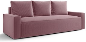 Różowa sofa rozkładana z pojemnikiem L2-P16