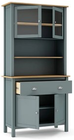 Szarozielony kredens z litego drewna sosnowego 90x180,5x40 cm Misti – Marckeric