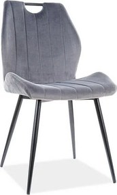 Krzesło tapicerowane ARCO VELVET szare