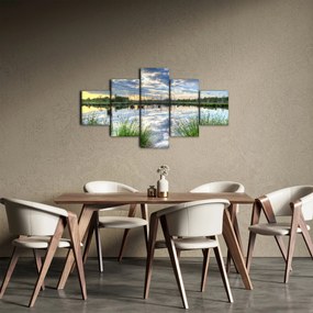 Obraz jeziora z trzcinami (125x70 cm)